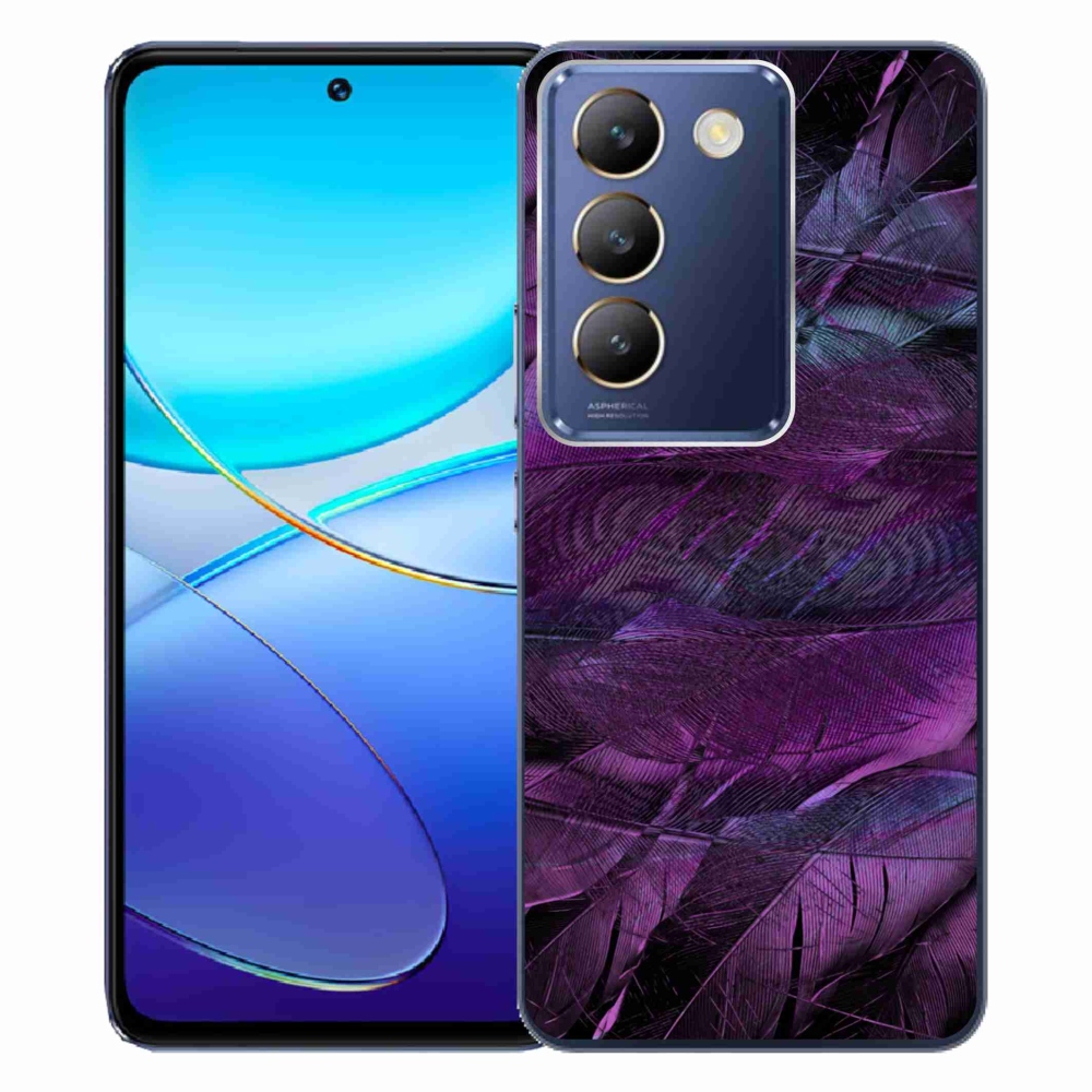 Zselés borítás mmCase Vivo V40 SE 4G/5G - lila tollakhoz