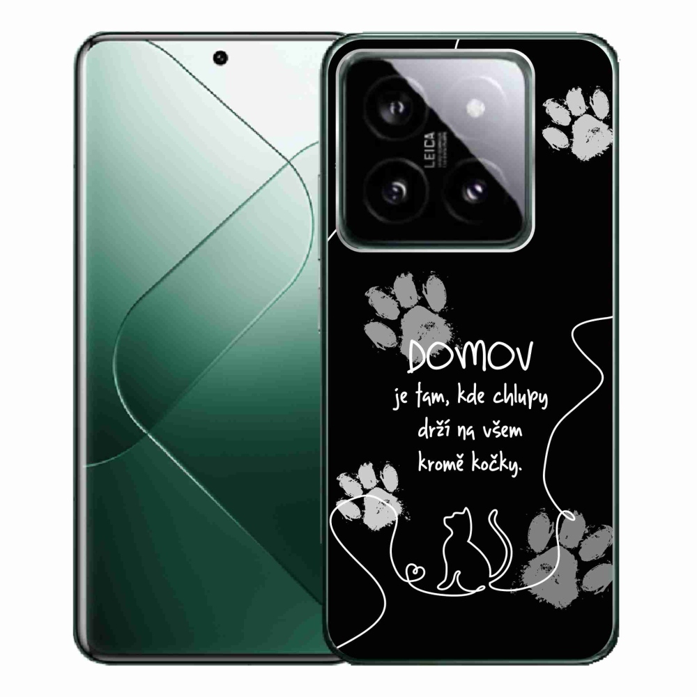 Gél borítás mmCase a Xiaomi 14 Pro-hoz - macska motívum fekete háttérrel