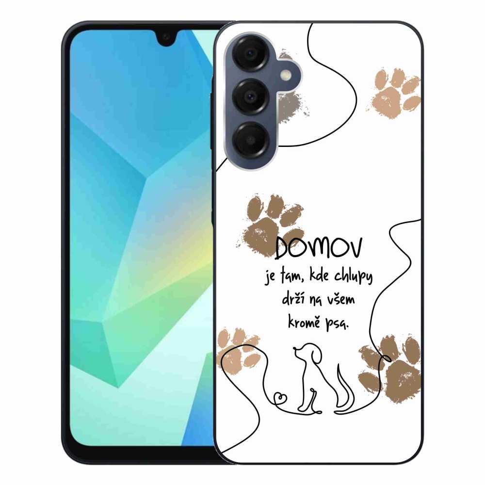 Gél borítás mmCase Samsung Galaxy A16 4G/5G készülékhez - kutya motívum fehér háttérrel