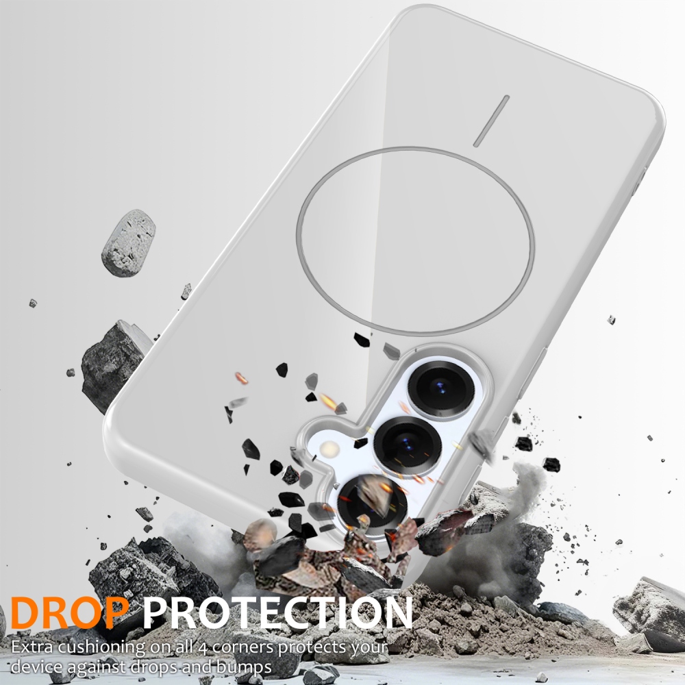 MagSafe zselés hordtáska Samsung Galaxy S25 FE készülékhez - fehér