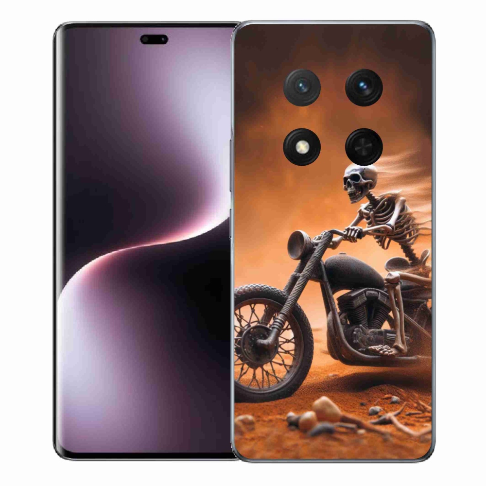 Gél borítás mmCase a Honor Magic 7 Lite 5G számára - csontváz egy motorkerékpáron
