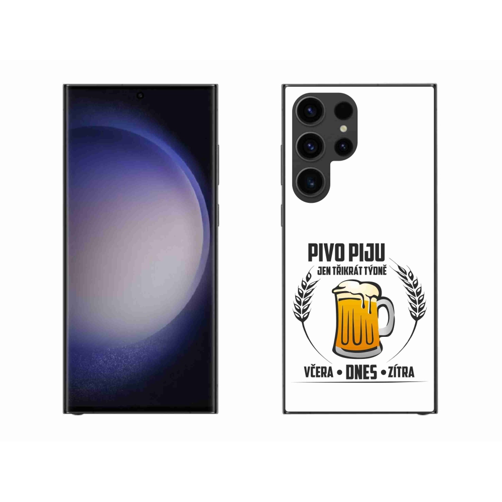 Gél borítás mmCase Samsung Galaxy S23 Ultra 5G - sör motívum fehér háttérrel