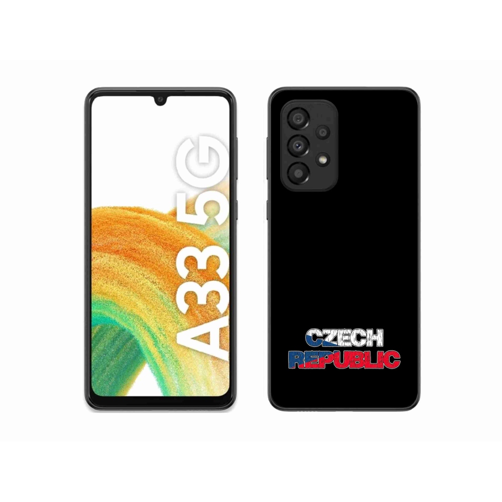 Zselés borítás mmCase Samsung Galaxy A33 5G - Csehország fekete háttérrel