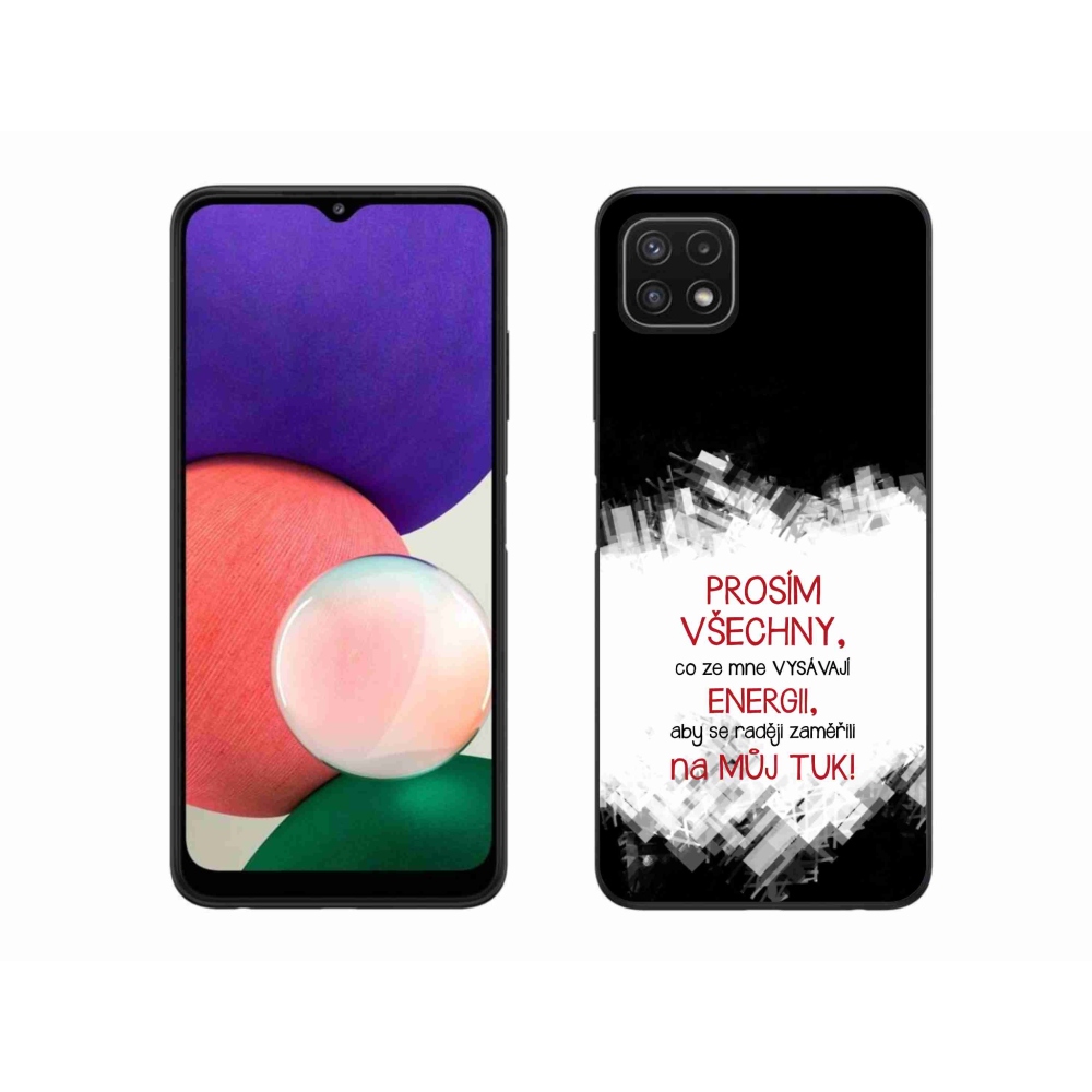 Gél borító mmCase Samsung Galaxy A22 5G - vicces szöveg 1 piros