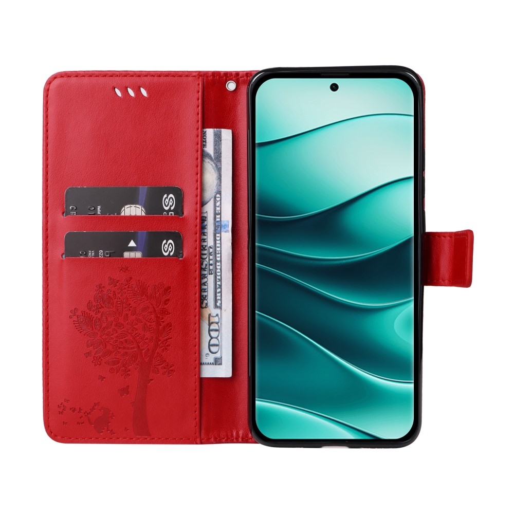 Fák könyve tok Xiaomi Redmi Note 14 Pro 5G/Poco X7 5G/Note 14 Pro+ 5G - piros