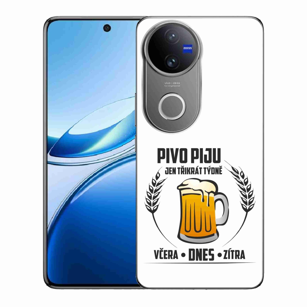 Gél borítás mmCase a Vivo V50 5G készülékhez - sör motívum fehér háttérrel
