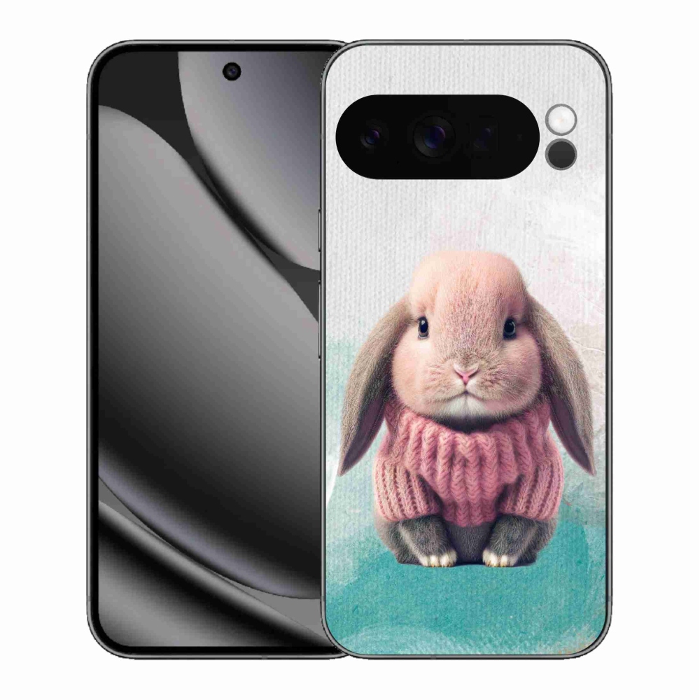 Gél borítás mmCase a Google Pixel 10 Pro XL számára - nyuszi pulóverben