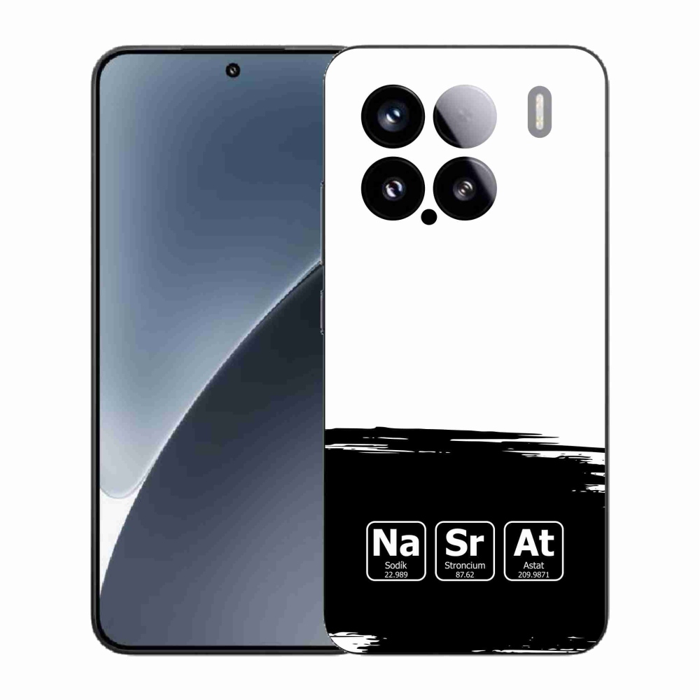 Gél borító mmCase a Xiaomi 15 - kémiai elemek fekete és fehér háttérrel