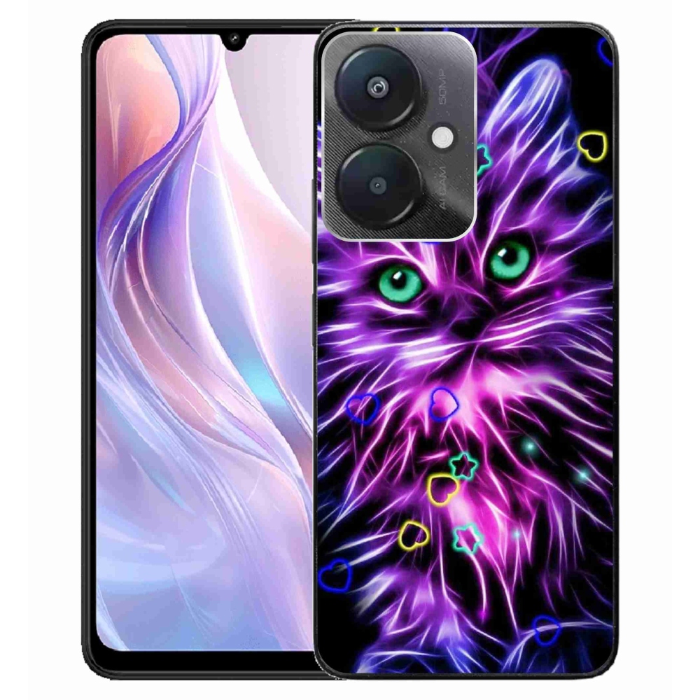 Gél borító mmCase a Xiaomi Redmi 13C 5G számára - absztrakt macska