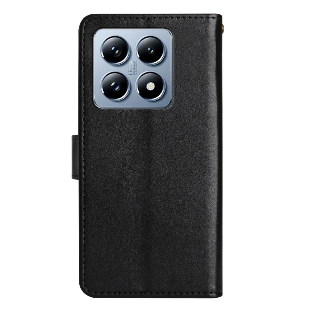 Virágok könyv tok Xiaomi 14T-hez - fekete