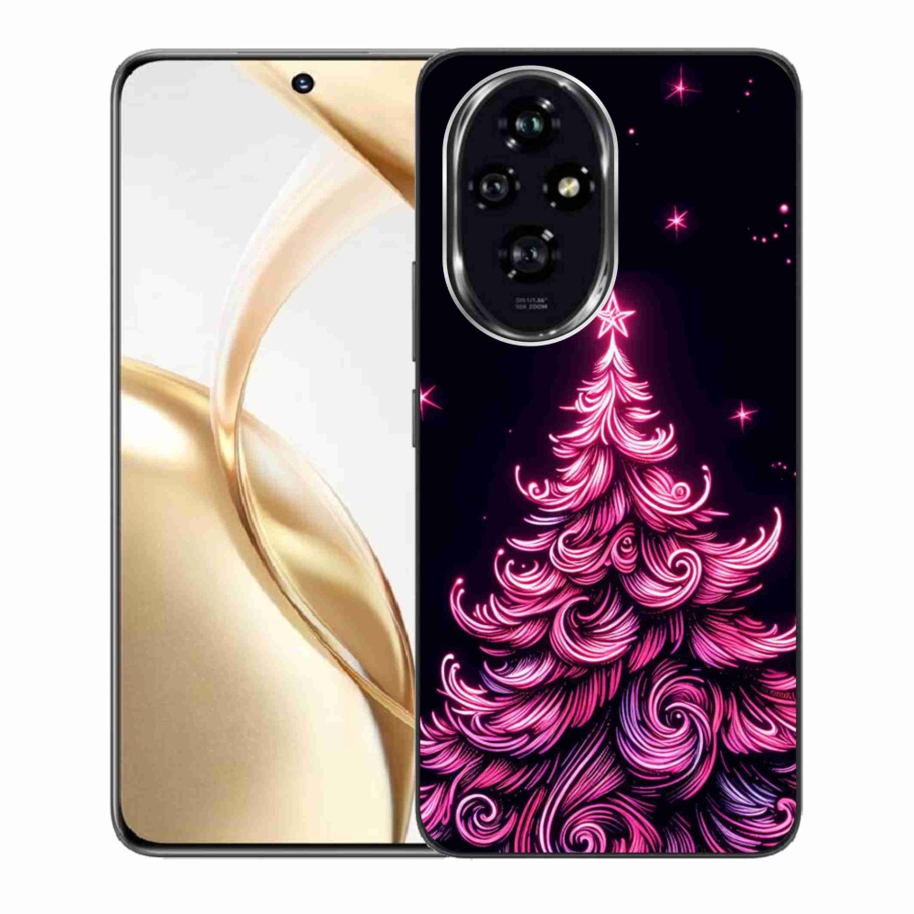 Zselés borítás mmCase a Honor 200 5G számára - neon karácsonyfa 2