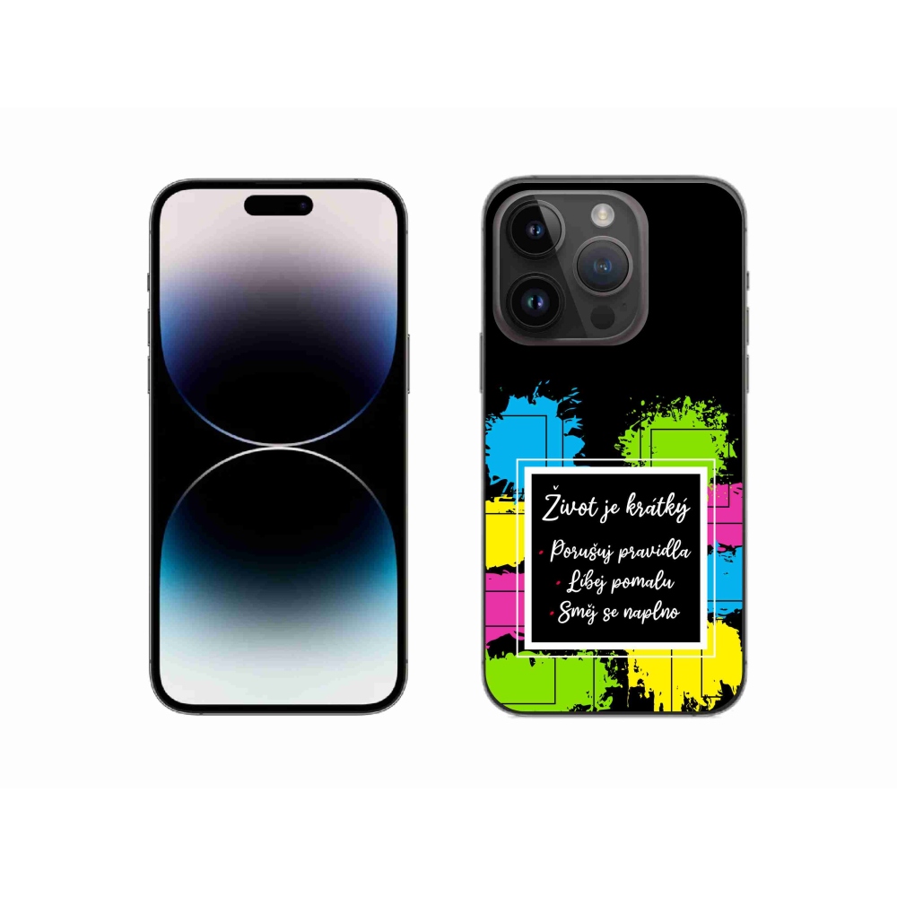 Gél borítás mmCase iPhone 14 Pro 6.1 - Idézet 5 fekete háttér