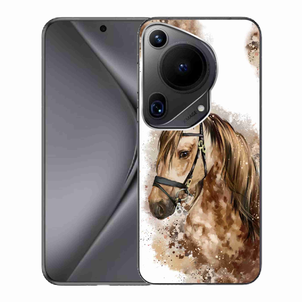 Zselés borítás mmCase a Huawei Pura 70 Ultra számára - barna rajzfilm ló