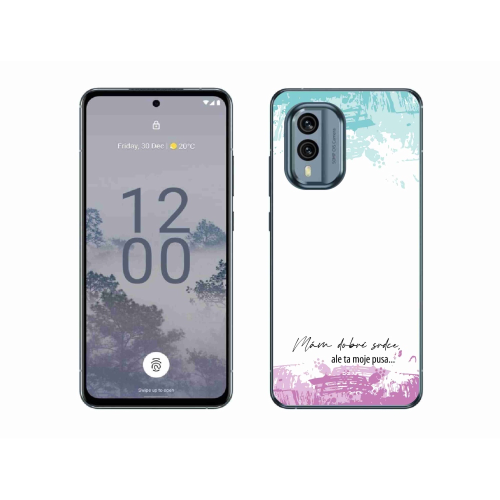 Zselés borító mmCase a Nokia X30 5G készülékhez - vicces szöveg 3 fehér háttér