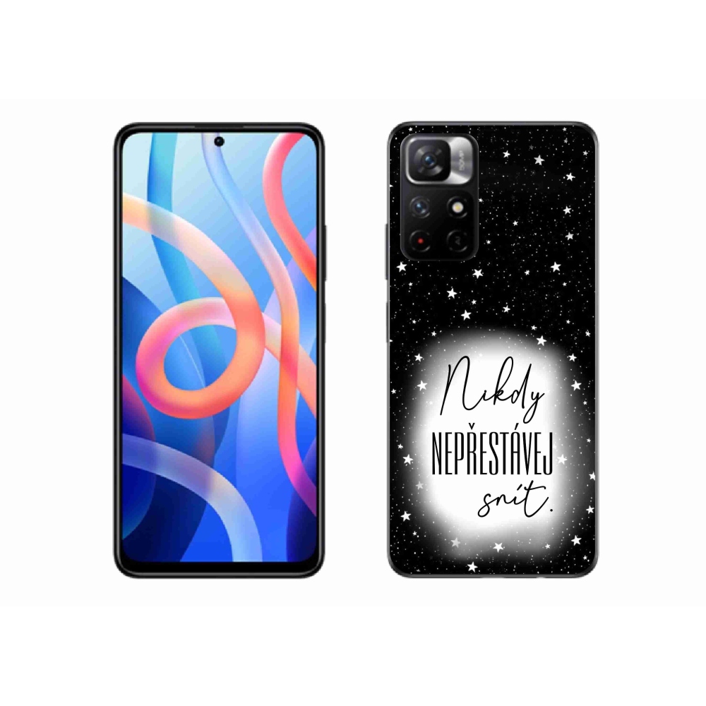 Gél borító mmCase a Xiaomi Redmi Note 11S 5G-hez - idézet 1 fehér és fekete háttérrel