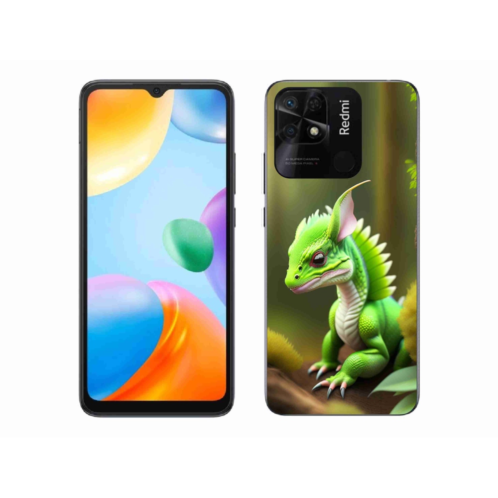 Gél borítás mmCase a Xiaomi Redmi 10C-hez - zöld sárkány