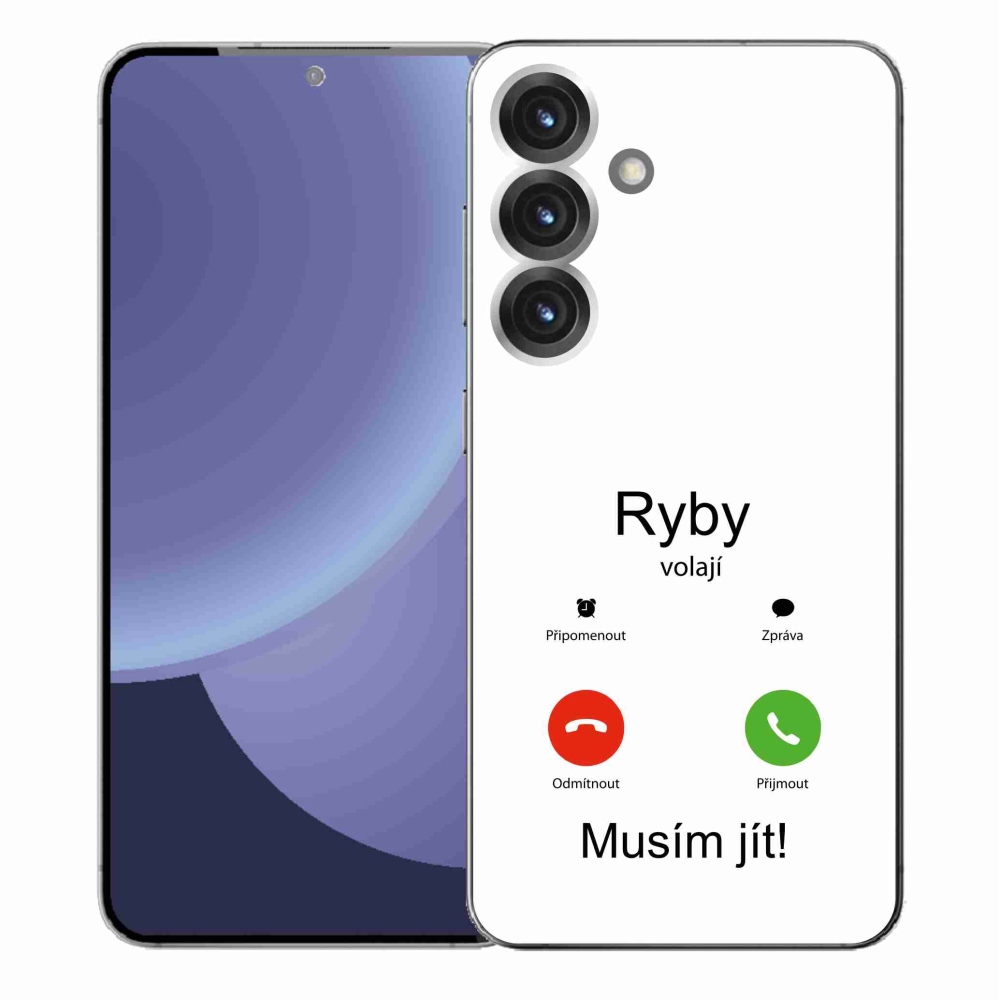 Gél borító mmCase Samsung Galaxy S25+ - hal hívás fehér háttérrel