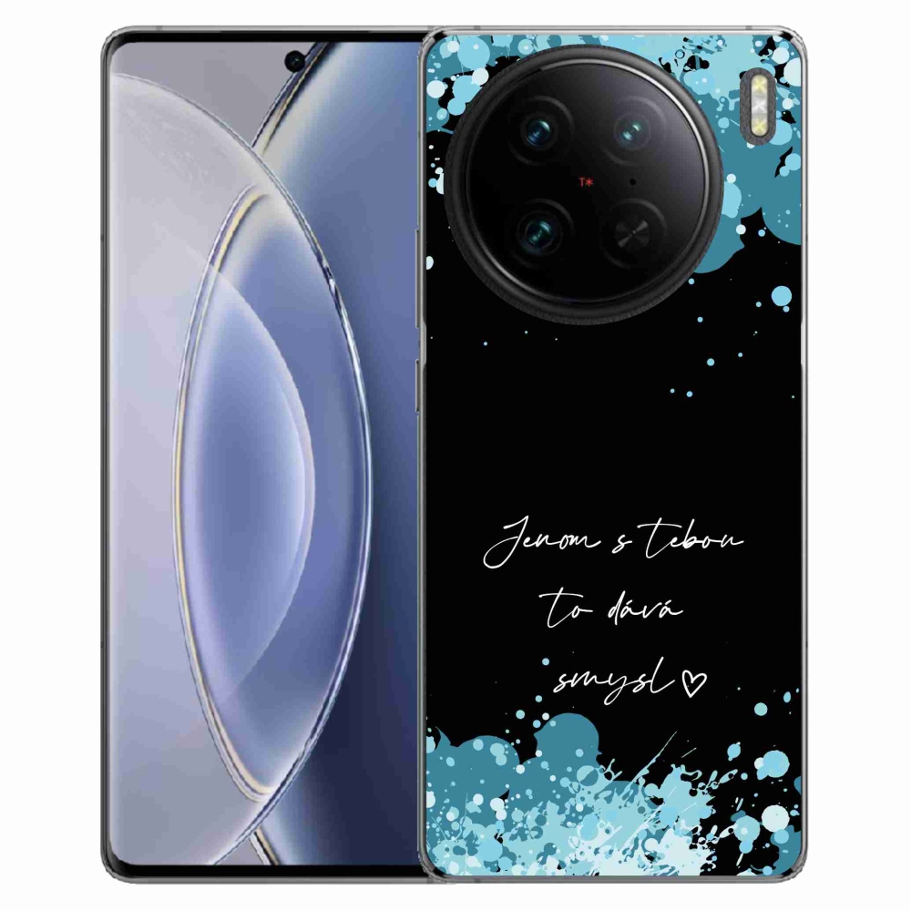 Gél borító mmCase a Vivo X90 Pro - szerelem szöveg fekete háttérrel