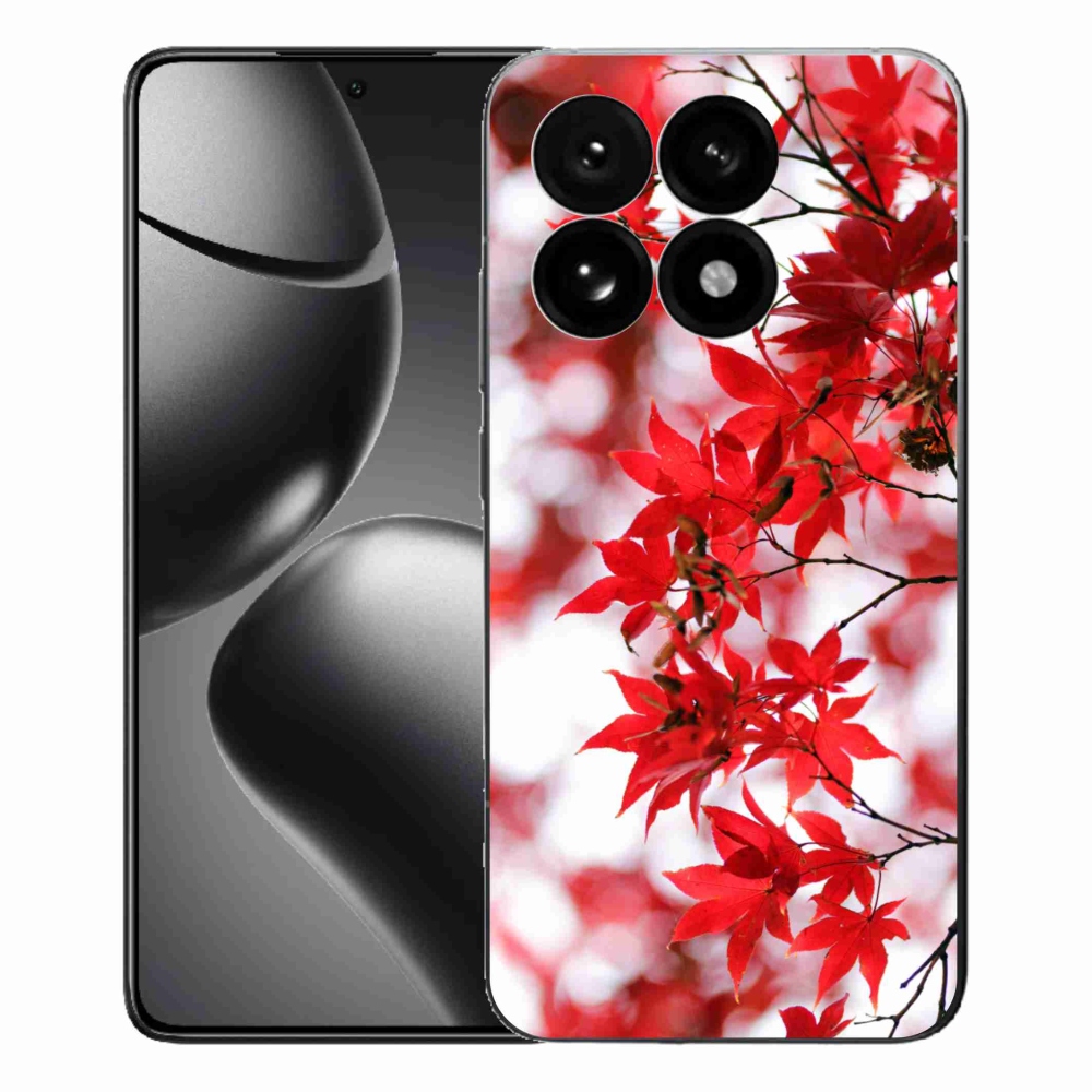 Gél borítás mmCase a Xiaomi 15T-hez - piros levelek