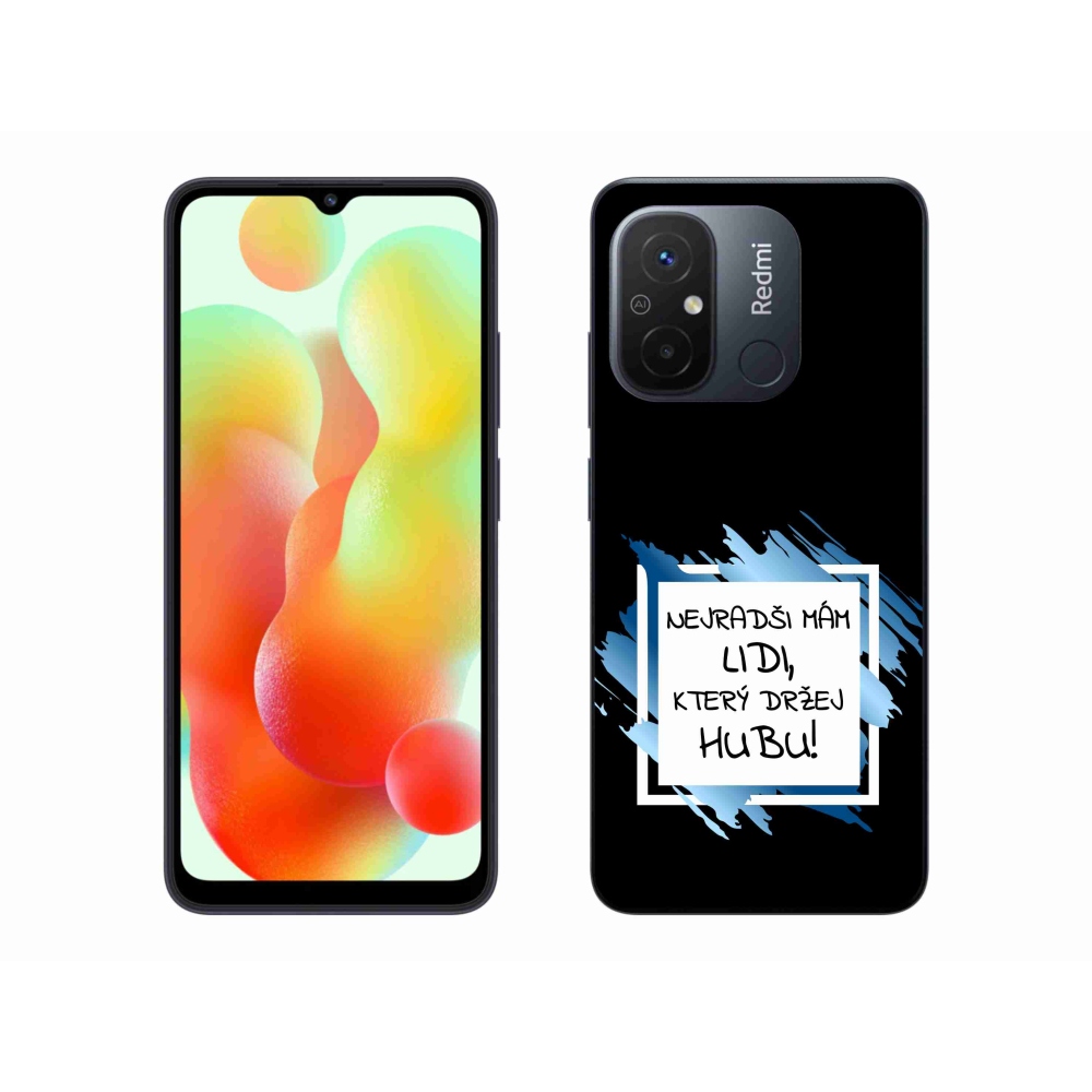 Gél borító mmCase a Xiaomi Redmi 12C-hez - vicces szöveg 7 fehér és fekete háttérrel