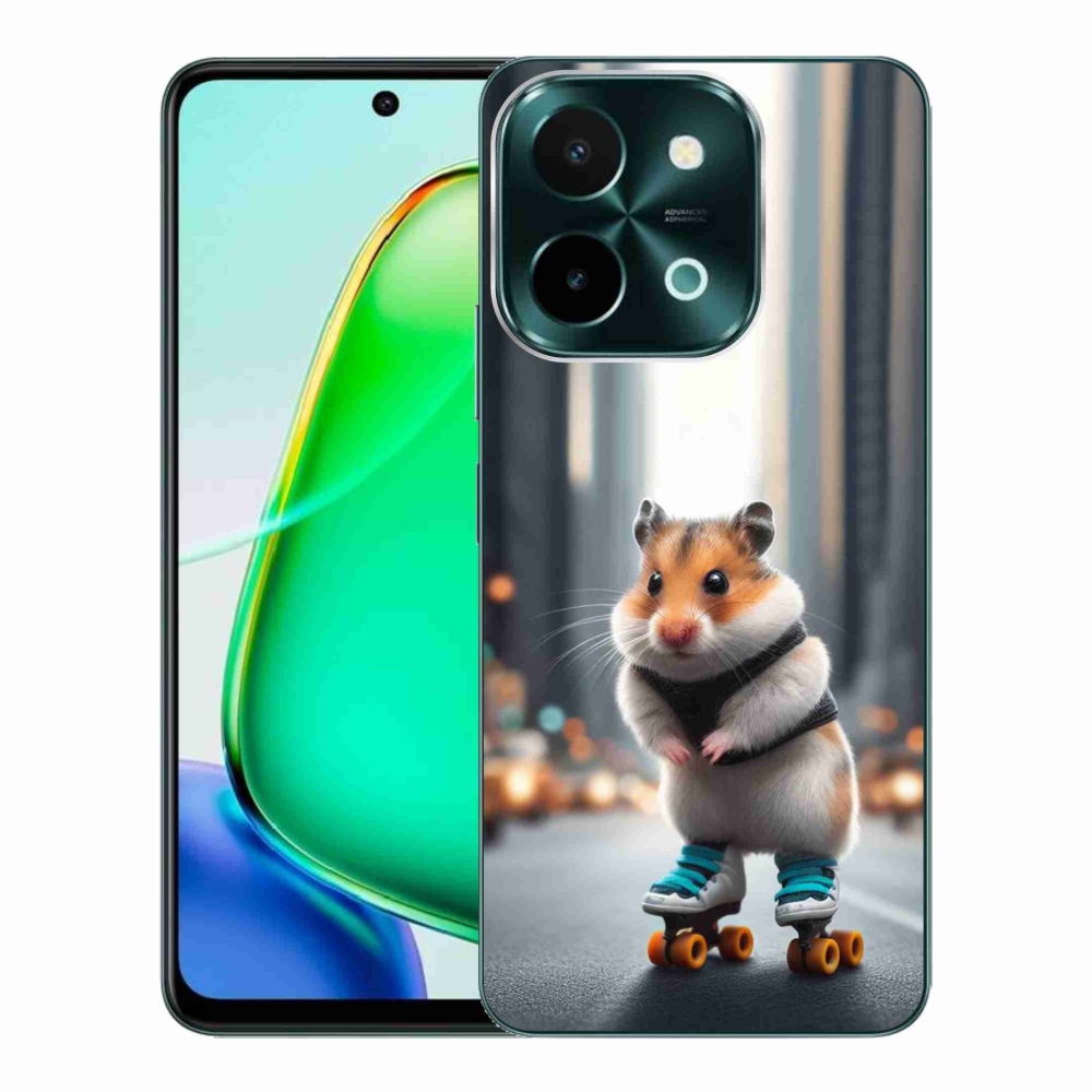 Zselés borítás mmCase a Vivo Y28-hoz - hörcsög a korcsolyán