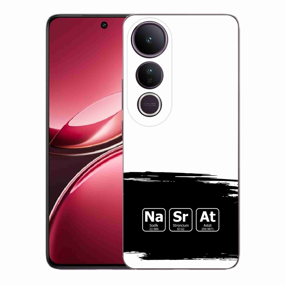 Gél borító mmCase a Vivo V50 Lite 4G/5G - kémiai elemek fekete és fehér háttérrel