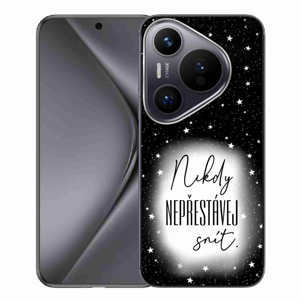 Gél borítás mmCase a Huawei Pura 70 Pro készülékhez - idézet 1 fehér és fekete háttérrel