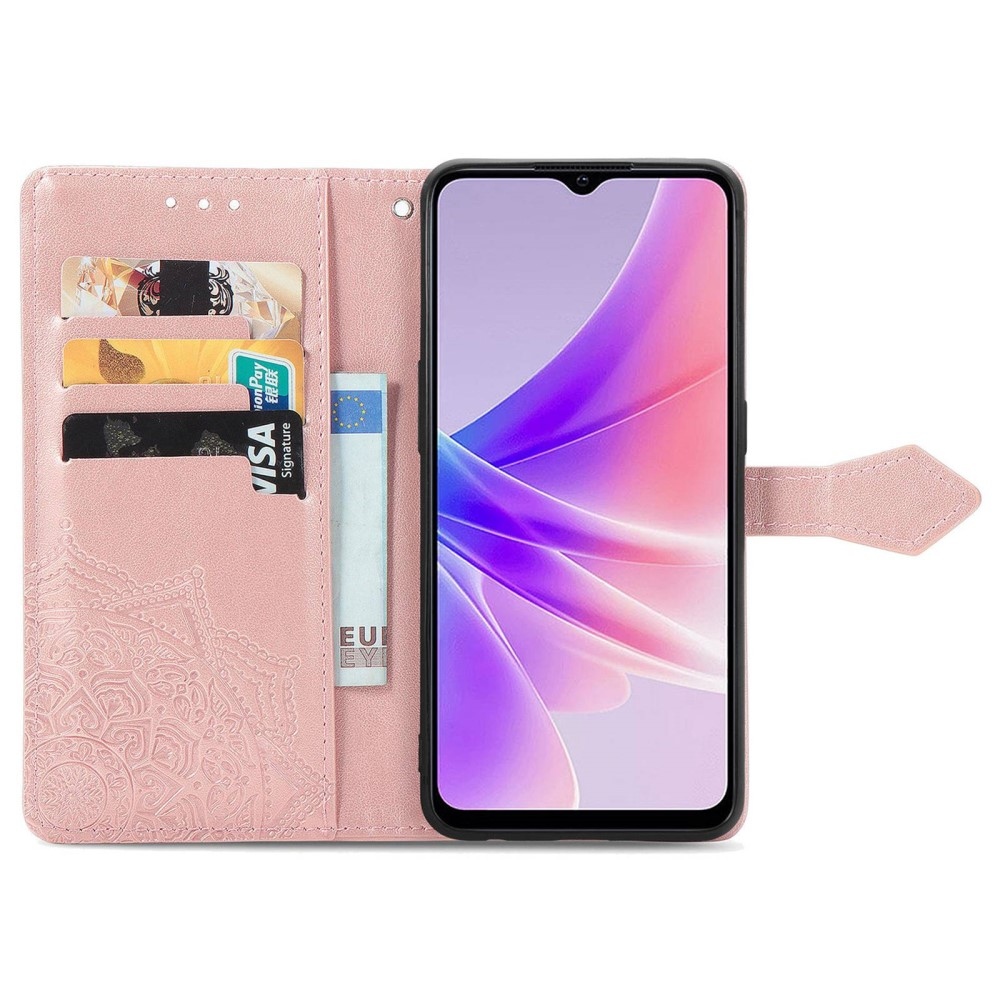 Mandala könyvtáska a Realme Narzo 50 készülékhez - rózsaarany