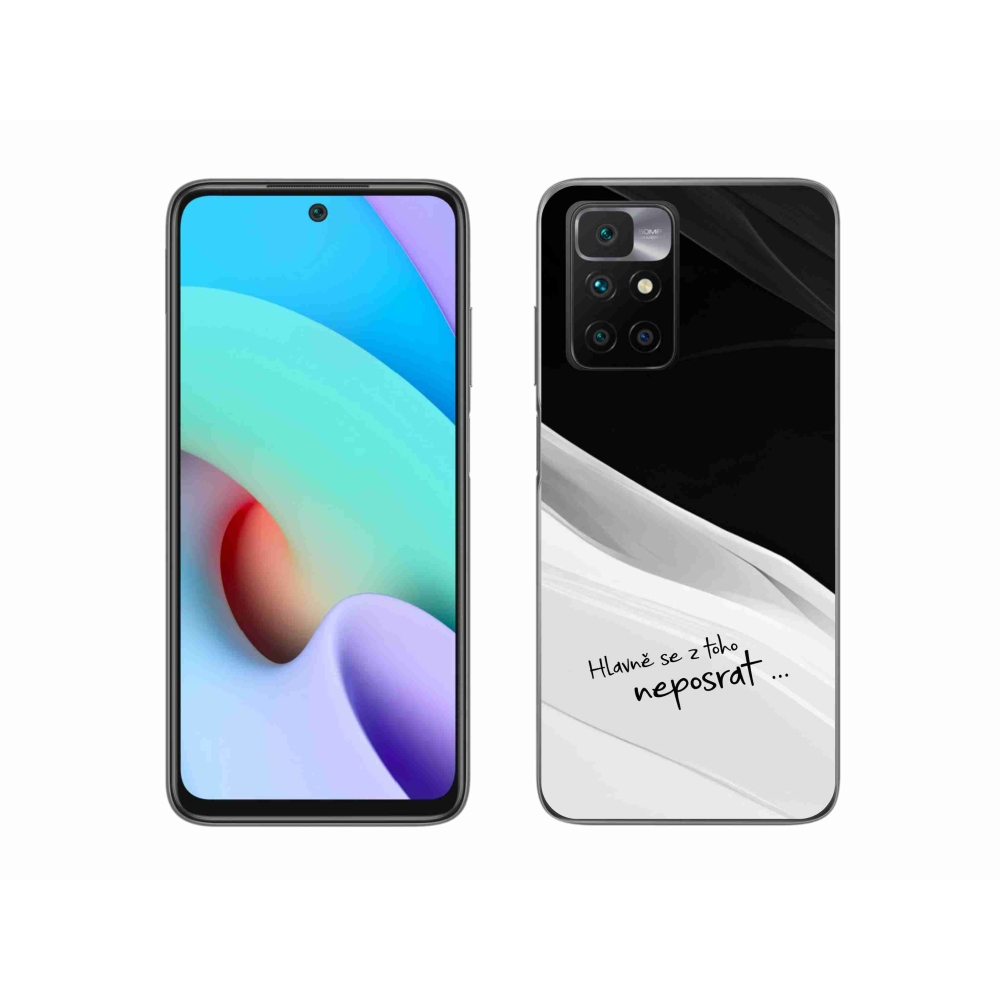 Gél borító mmCase a Xiaomi Redmi 10/Redmi 10 (2022) - vicces szöveg 13 fehér és fekete háttérrel