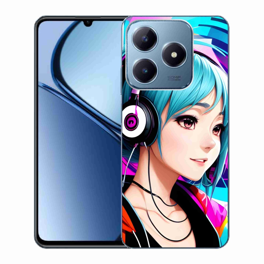 Gél borító mmCase a Realme C63-hoz - lány fejhallgatóval