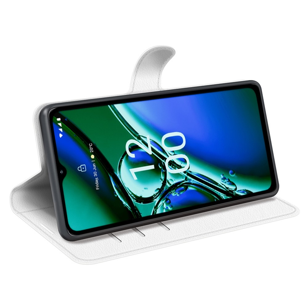 Litchi könyvtáska Nokia G42 készülékhez - fehér