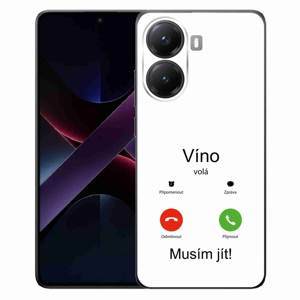 Gél borítás mmCase a Xiaomi Poco X7 Pro 5G-n - bor hívja a fehér hátteret