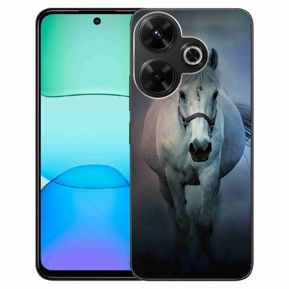 Gél tok mmCase a Xiaomi Redmi 13 4G/Poco M6 4G számára - futó fehér ló