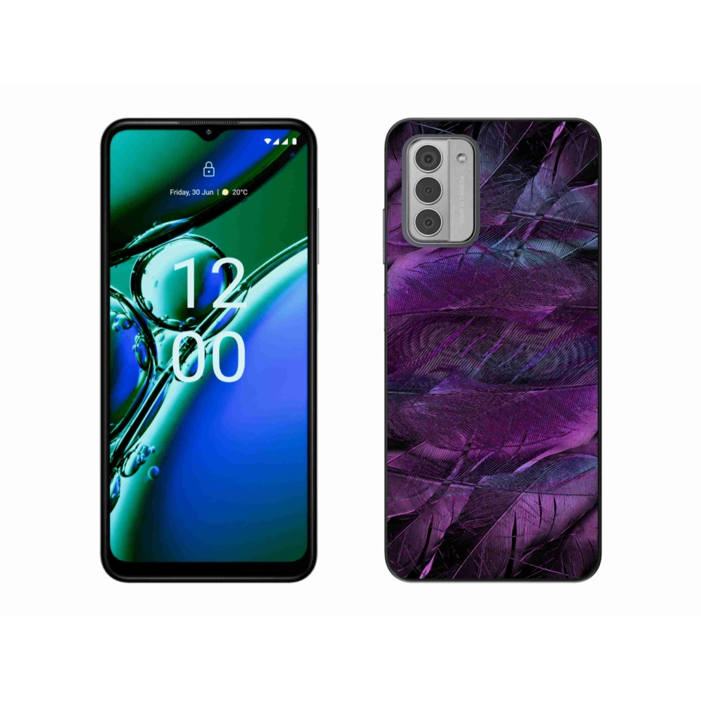 Zselés tok mmCase a Nokia G42 készülékhez - lila tollak
