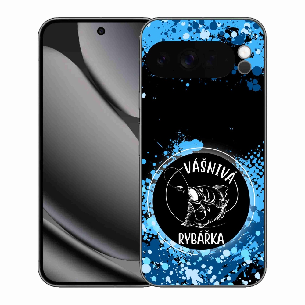 Gél borítás mmCase a Google Pixel 10 Pro XL-hez - szenvedélyes halásznő fekete háttérrel