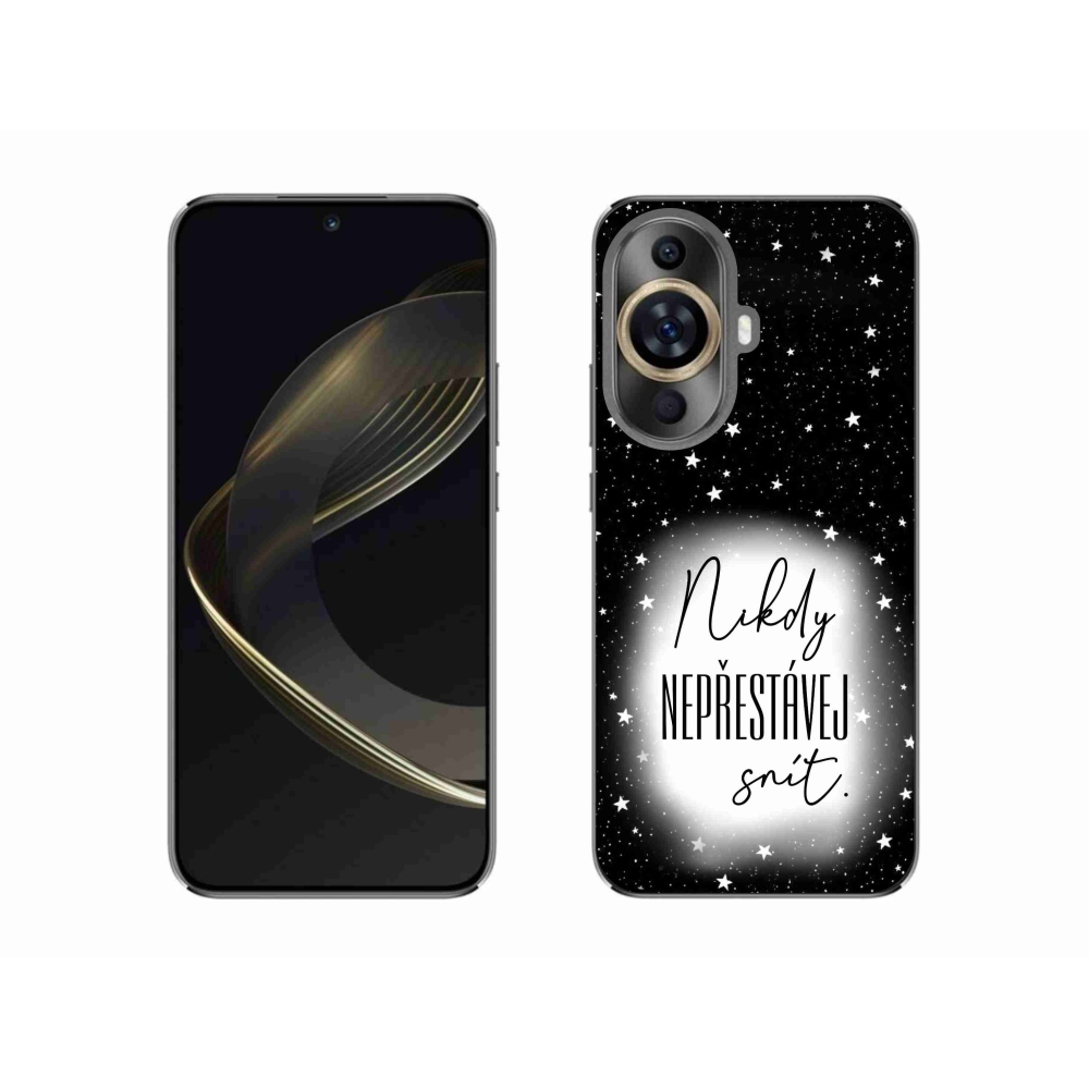 Gél borítás mmCase a Huawei Nova 11 - idézet 1 fehér és fekete háttérrel