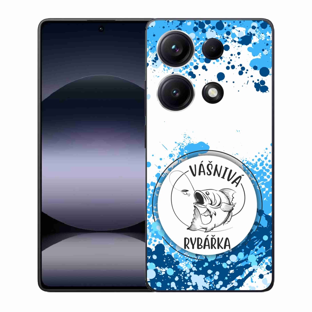 Gél borító mmCase a Xiaomi Redmi Note 14S számára - szenvedélyes halász fehér háttérrel