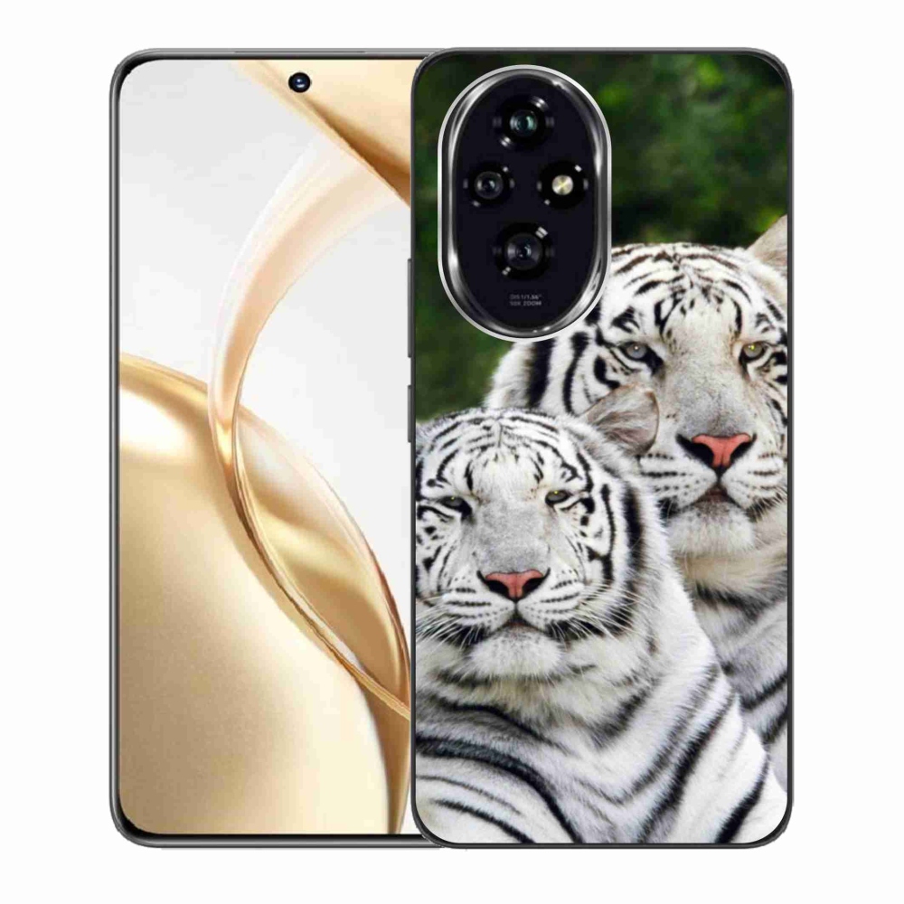 Gél tok mmCase a Honor 200 5G készülékhez - fehér tigrisek