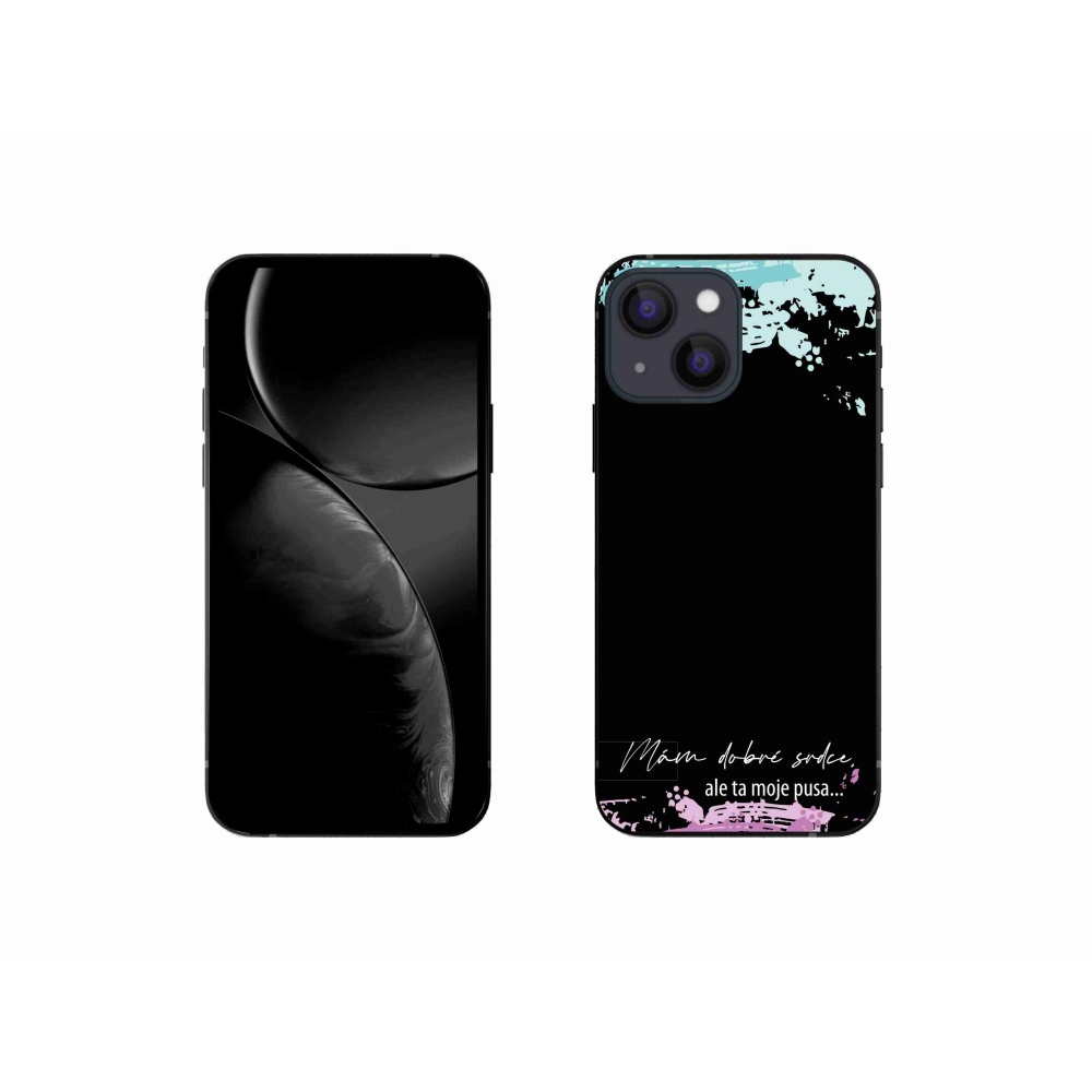 Gél borító mmCase iPhone 13 mini 5.4 készülékhez - vicces szöveg 3 fekete háttér