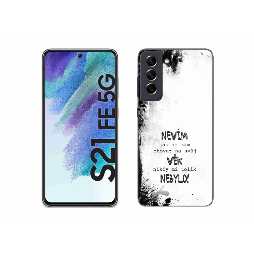 Gél borító mmCase Samsung Galaxy S21 FE 5G - vicces szöveg 14 fehér háttér