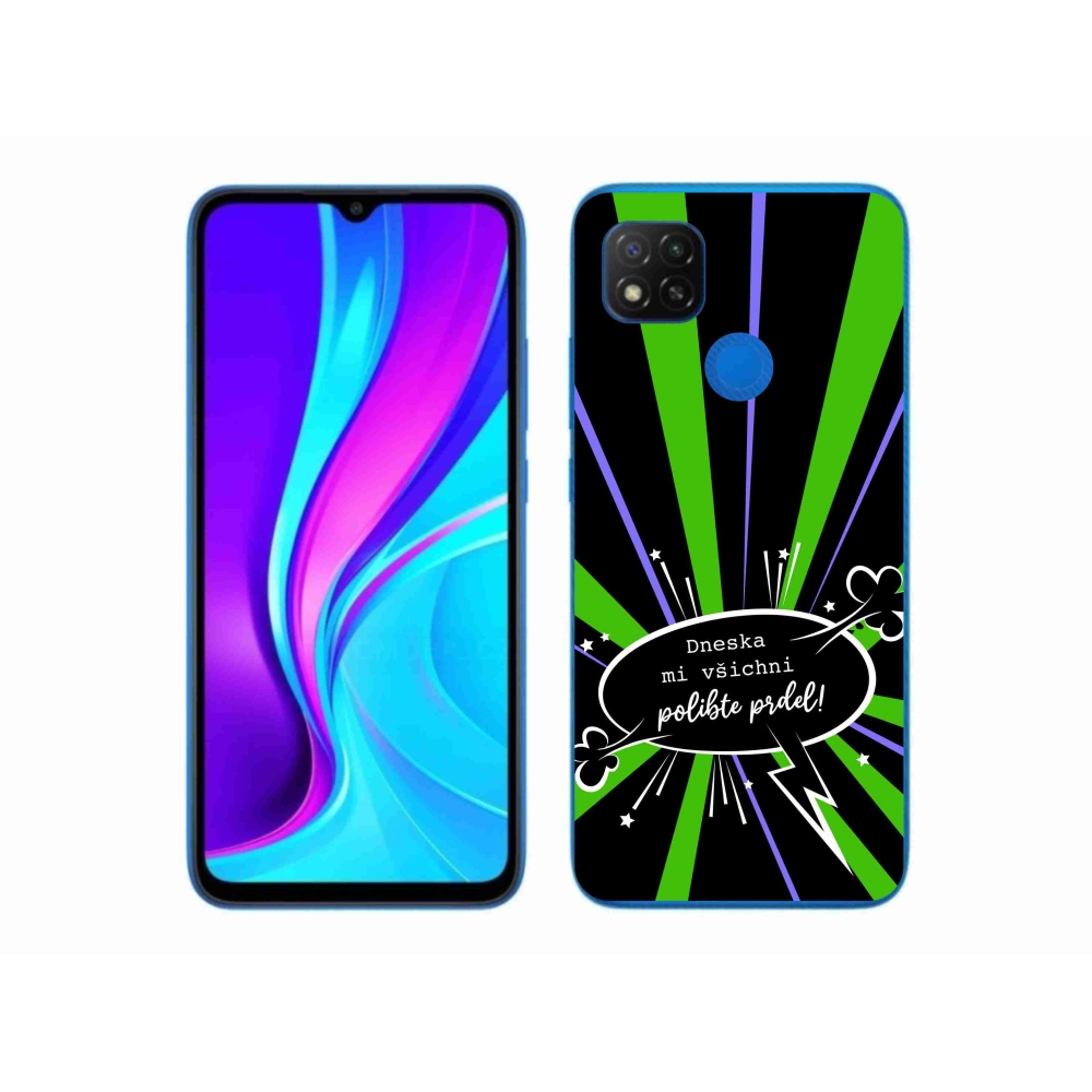Gél borító mmCase a Xiaomi Redmi 9C-hez - vicces szöveg 15 fekete háttérrel