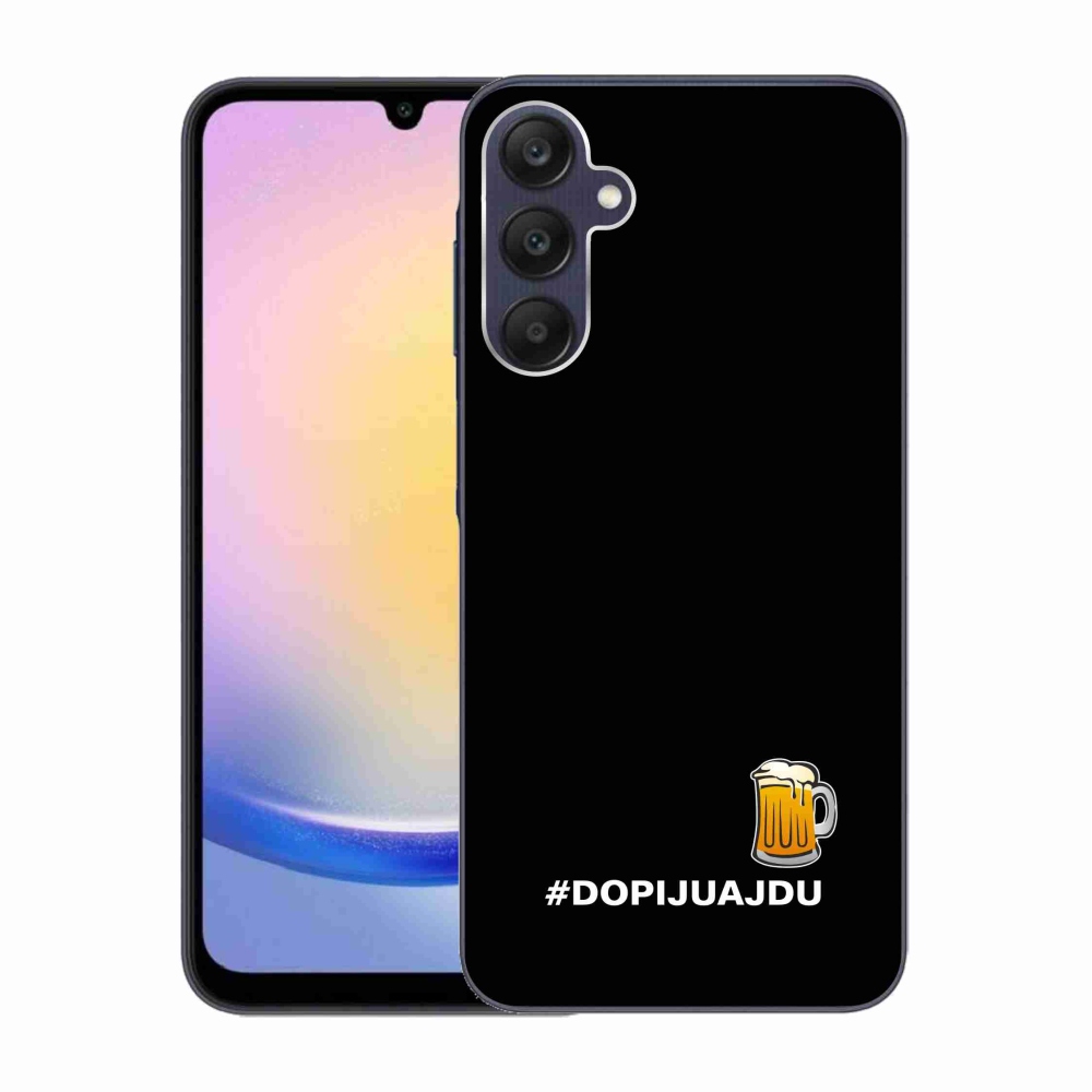 Gél borítás mmCase Samsung Galaxy A25 5G - sör motívum 1 fekete háttér
