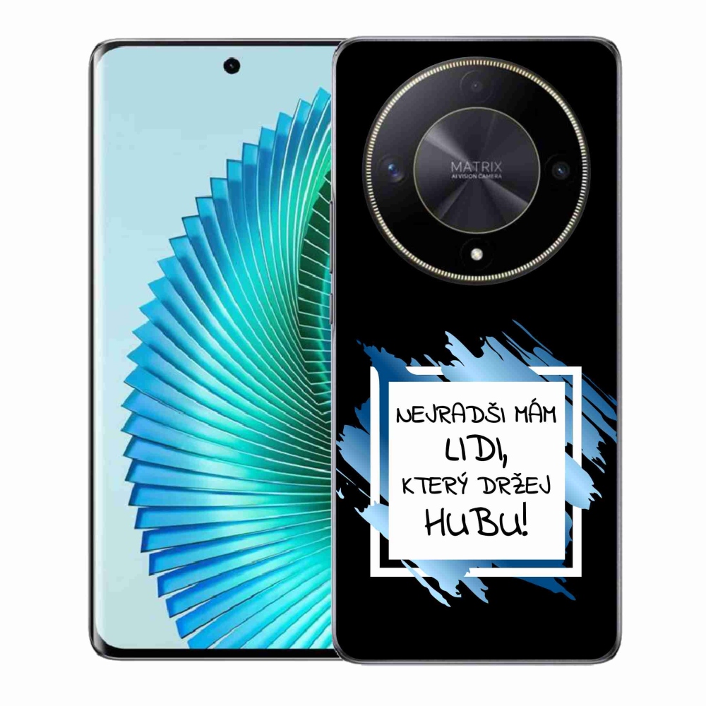 Gél borító mmCase a Honor Magic 6 Lite 5G számára - vicces szöveg 7 fehér és fekete háttérrel