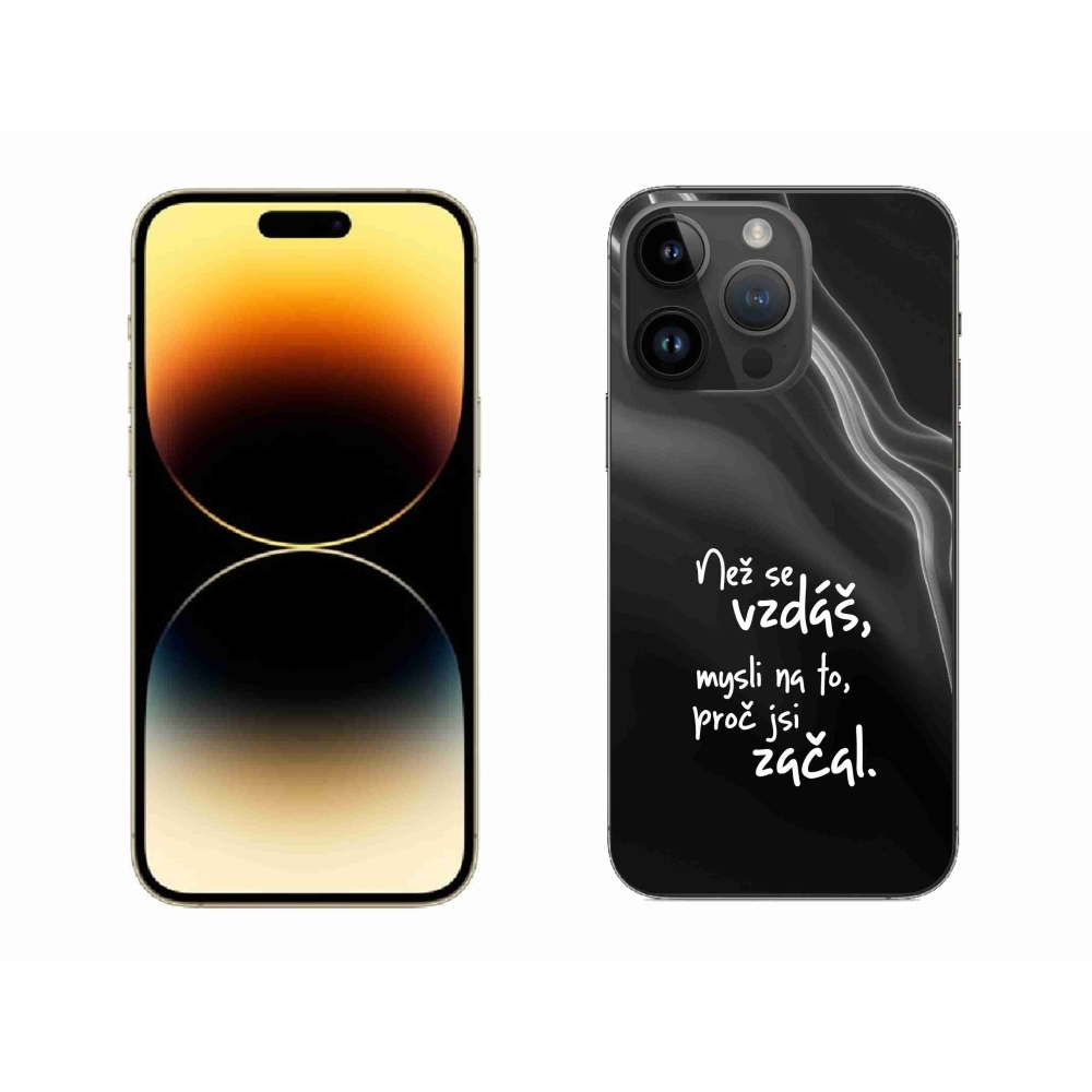 Zselés borítás mmCase iPhone 14 Pro Max 6.7 - idézet 2 fekete háttér