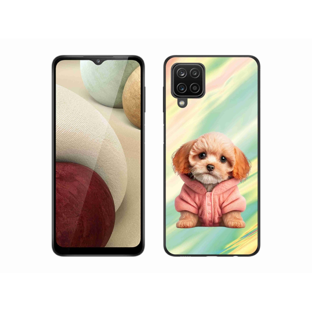 Gél borítás mmCase Samsung Galaxy A12 - pulóveres kiskutya Samsung Galaxy A12-hez