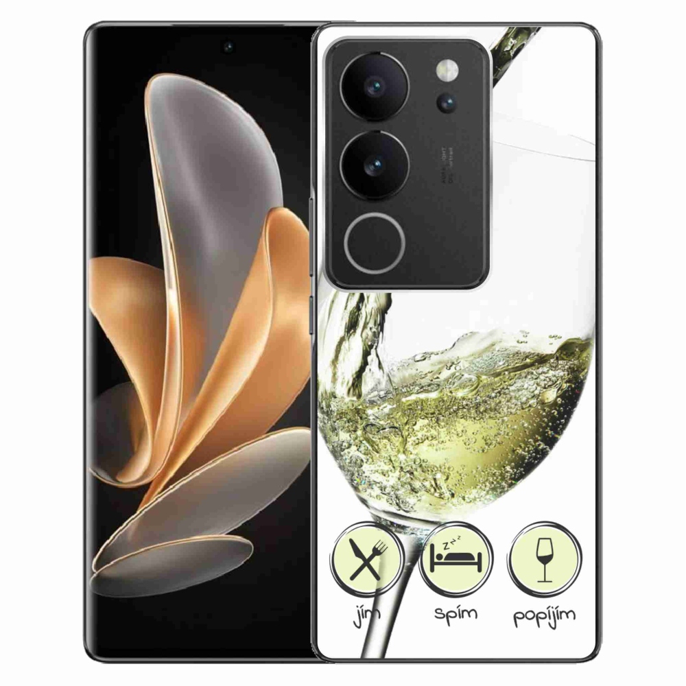 Gél tok mmCase a Vivo V29 5G-hez - borospohár fehér