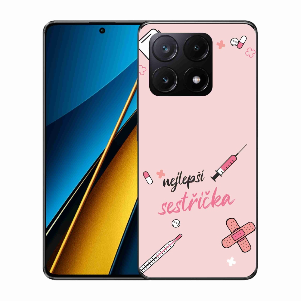 Gél borító mmCase a Xiaomi Poco X6 Pro 5G-n - a legjobb kishúg rózsaszín háttérrel