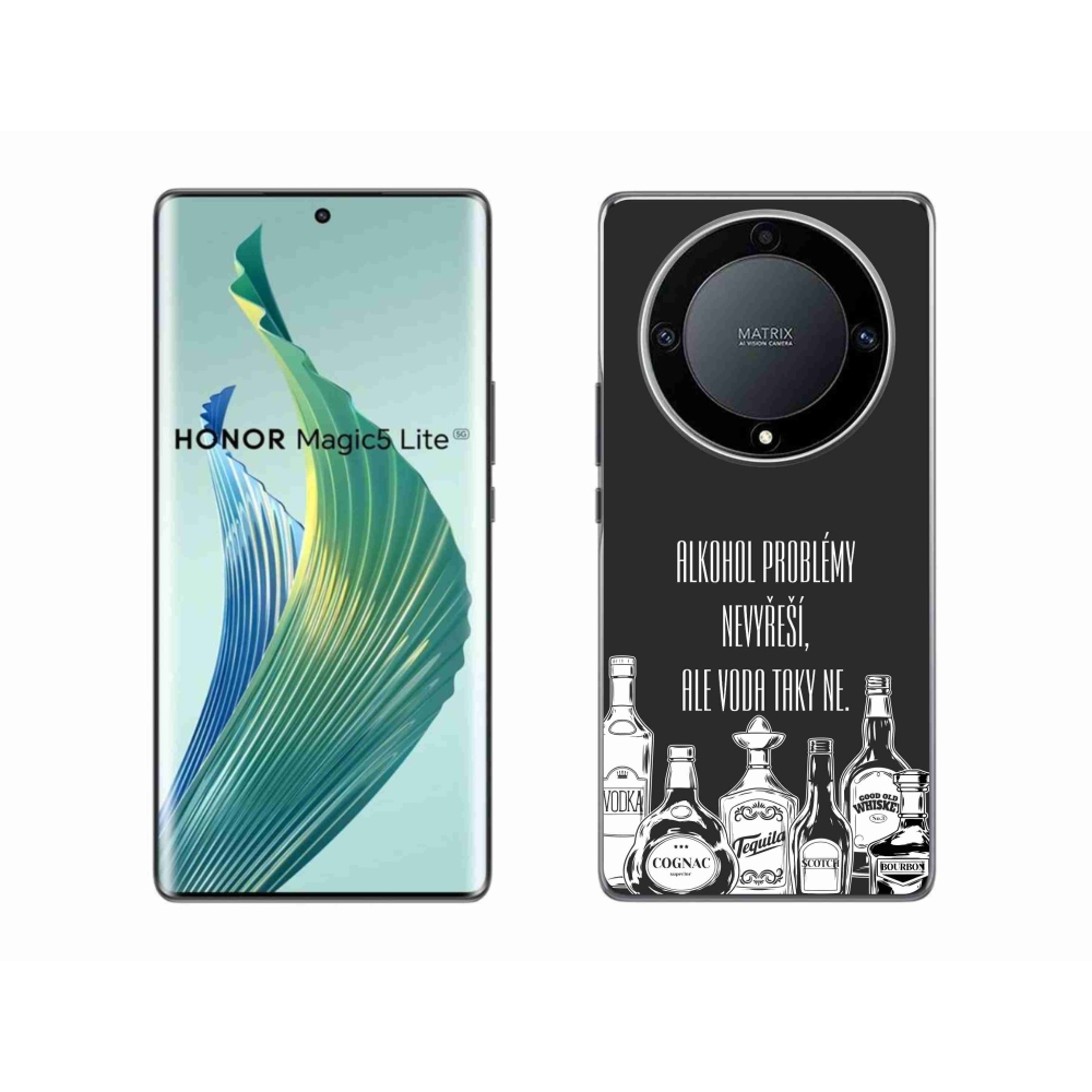 Gél borító mmCase a Honor Magic 5 Lite 5G számára - vicces szöveg fekete háttérrel
