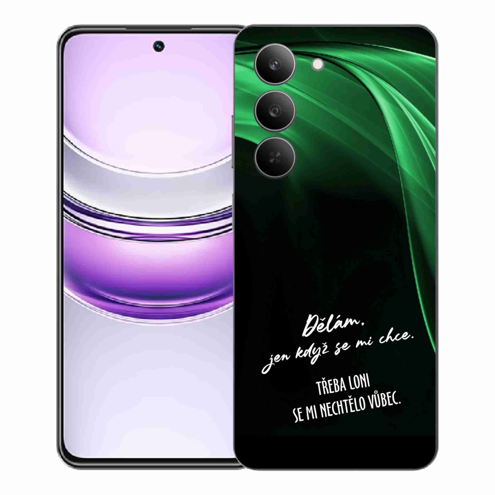 Gél borító mmCase a Realme 14x 5G készülékhez - vicces szöveg 12 fekete háttér