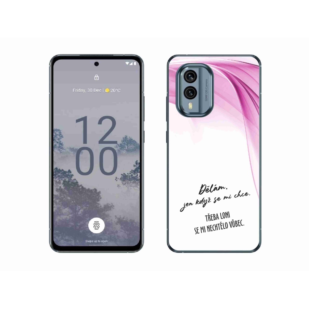 Zselés borító mmCase a Nokia X30 5G készülékhez - vicces szöveg 12 fehér háttér